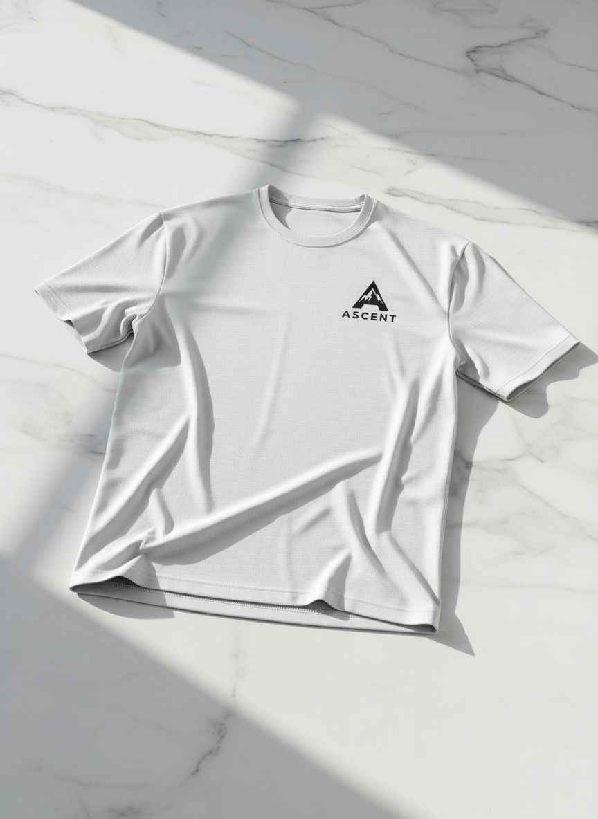 Ascent White Tee Front