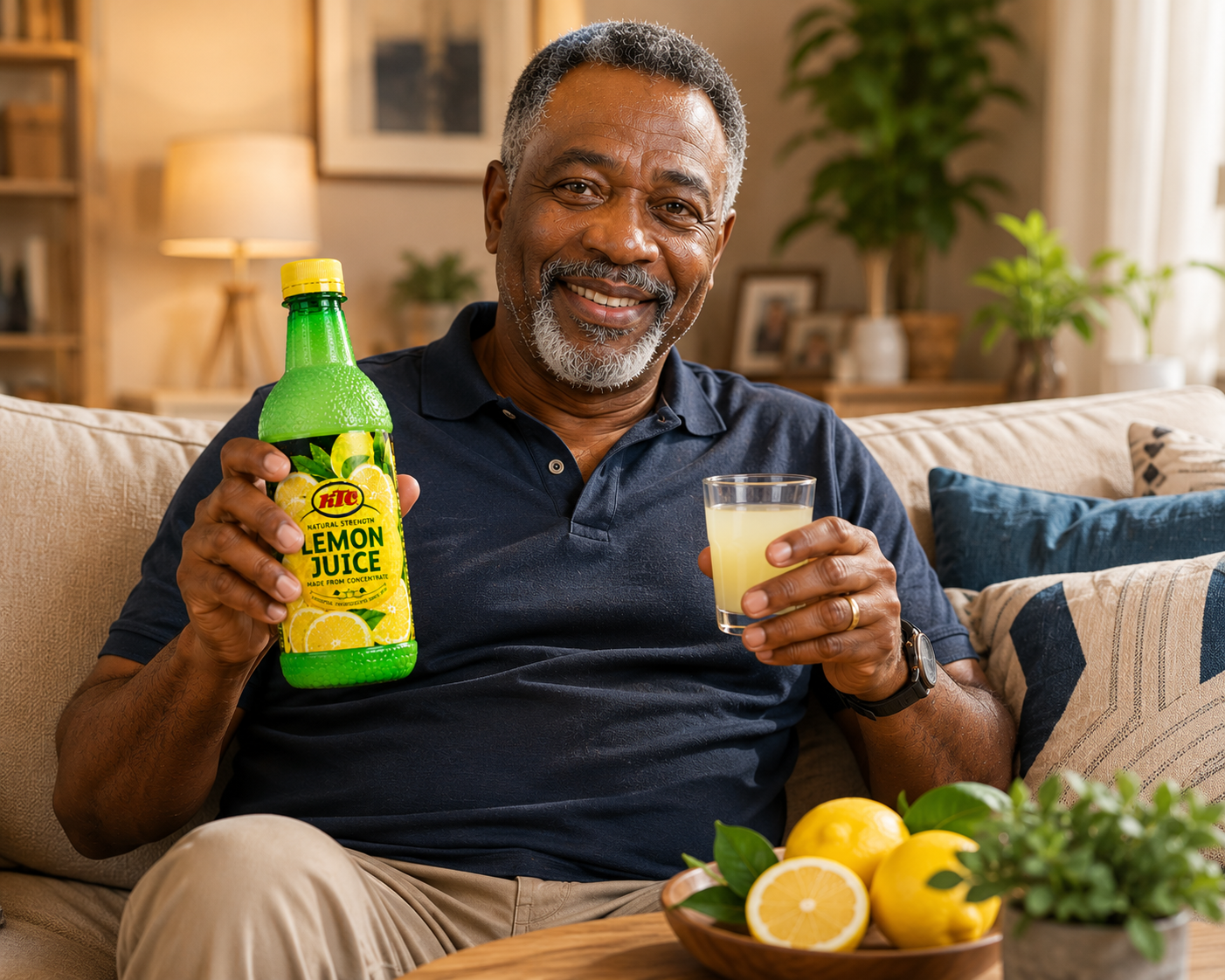 Customer enjoying KTC Lemon Juice