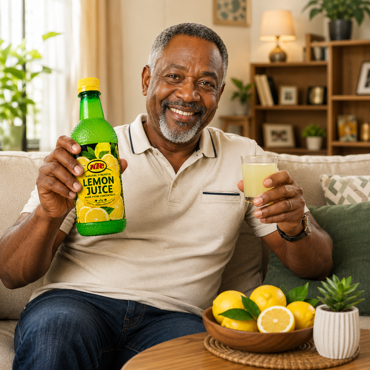 Customer enjoying KTC Lemon Juice