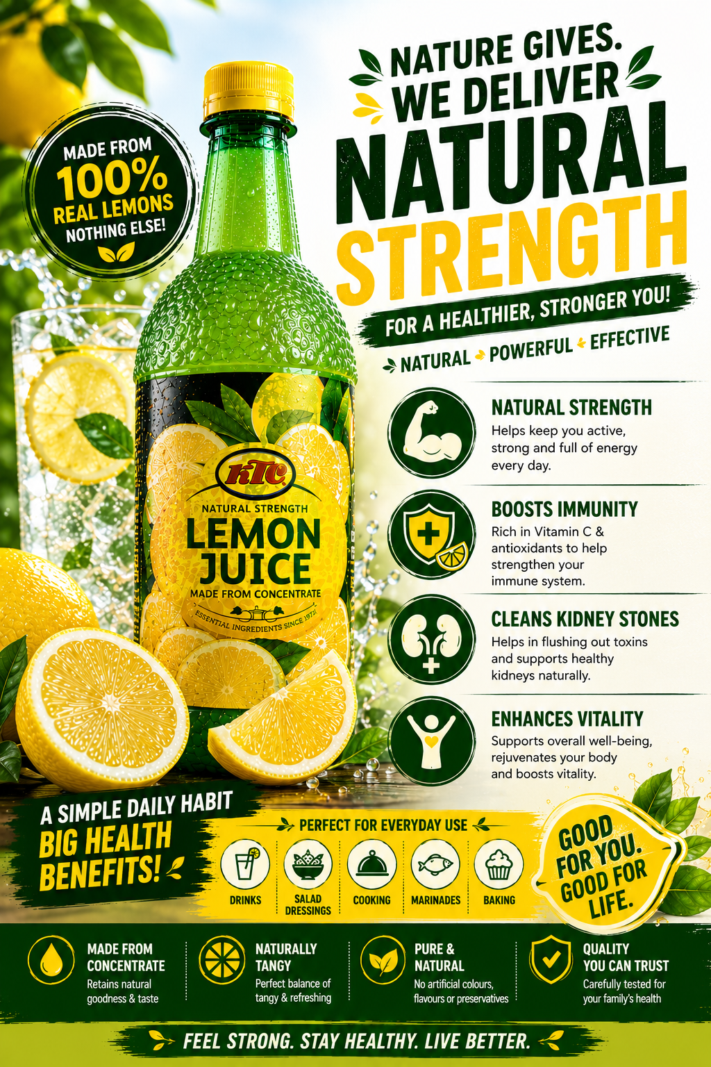 KTC Lemon Juice Natural Strength infographic