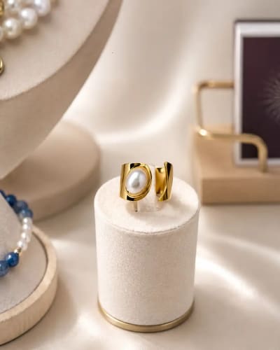 Mirvari Detallı Qızılı Üzük — əl işi Üzük