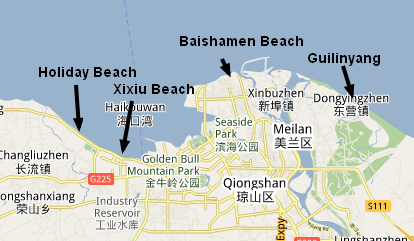 Map of Haikou's Beaches