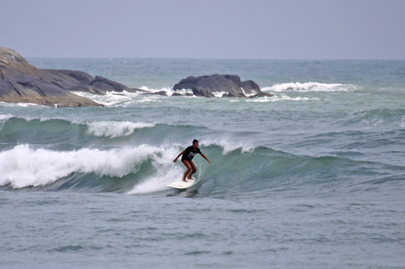 Surfing at Riyue Bay, Hainan