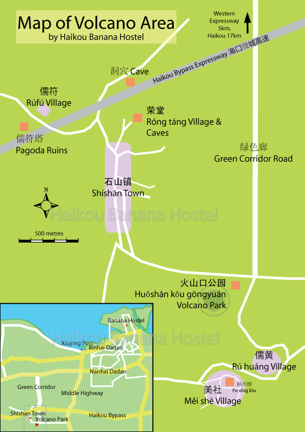 Haikou Volcano map