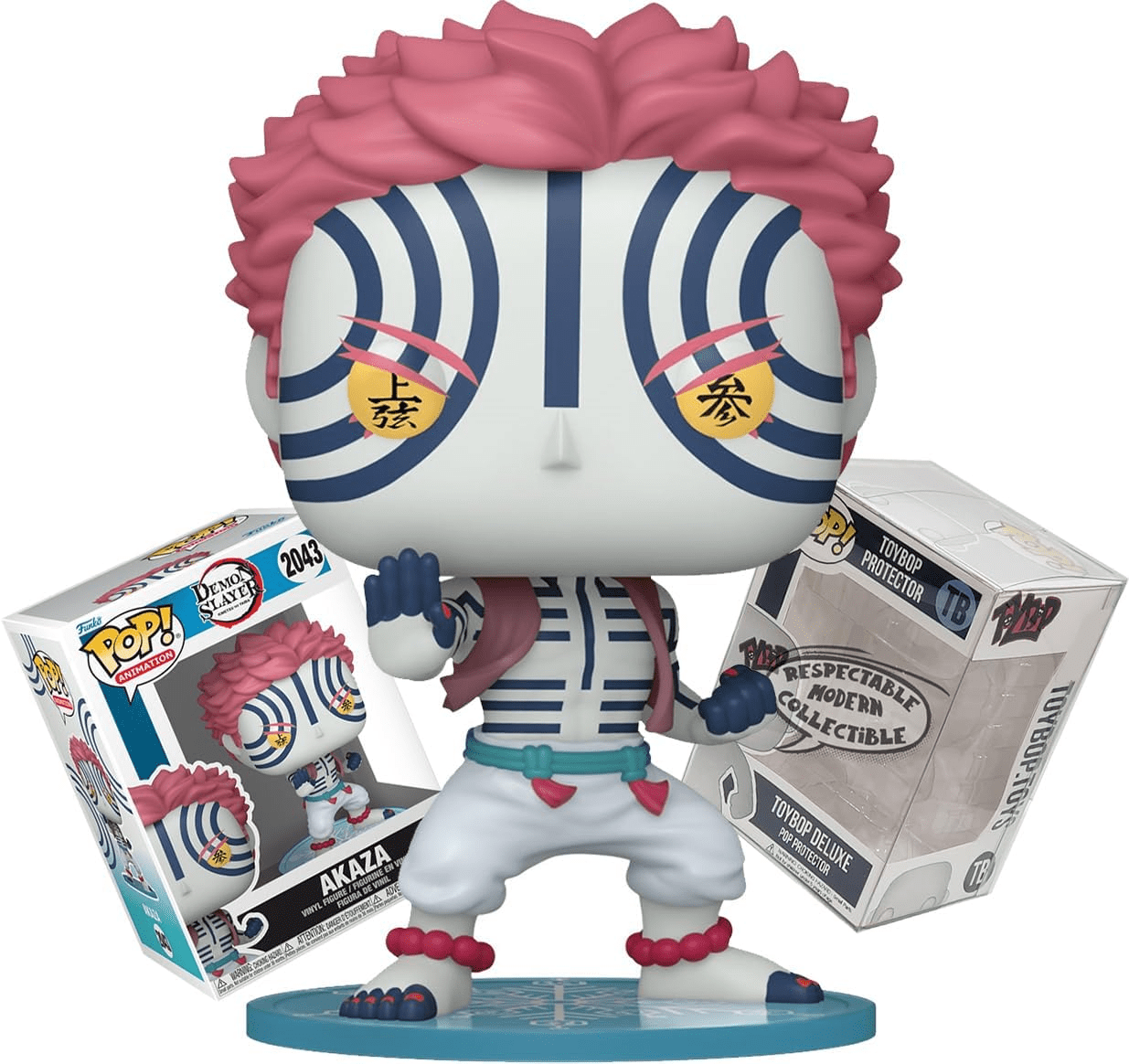 Funko Pop! Animation: Demon Slayer - Akaza Vinyl Figure with ToyBop Pop Protector