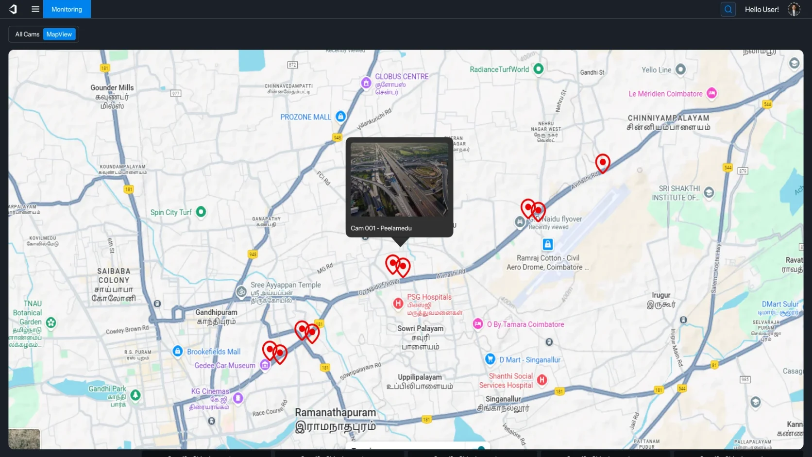 City mobility tracking interface