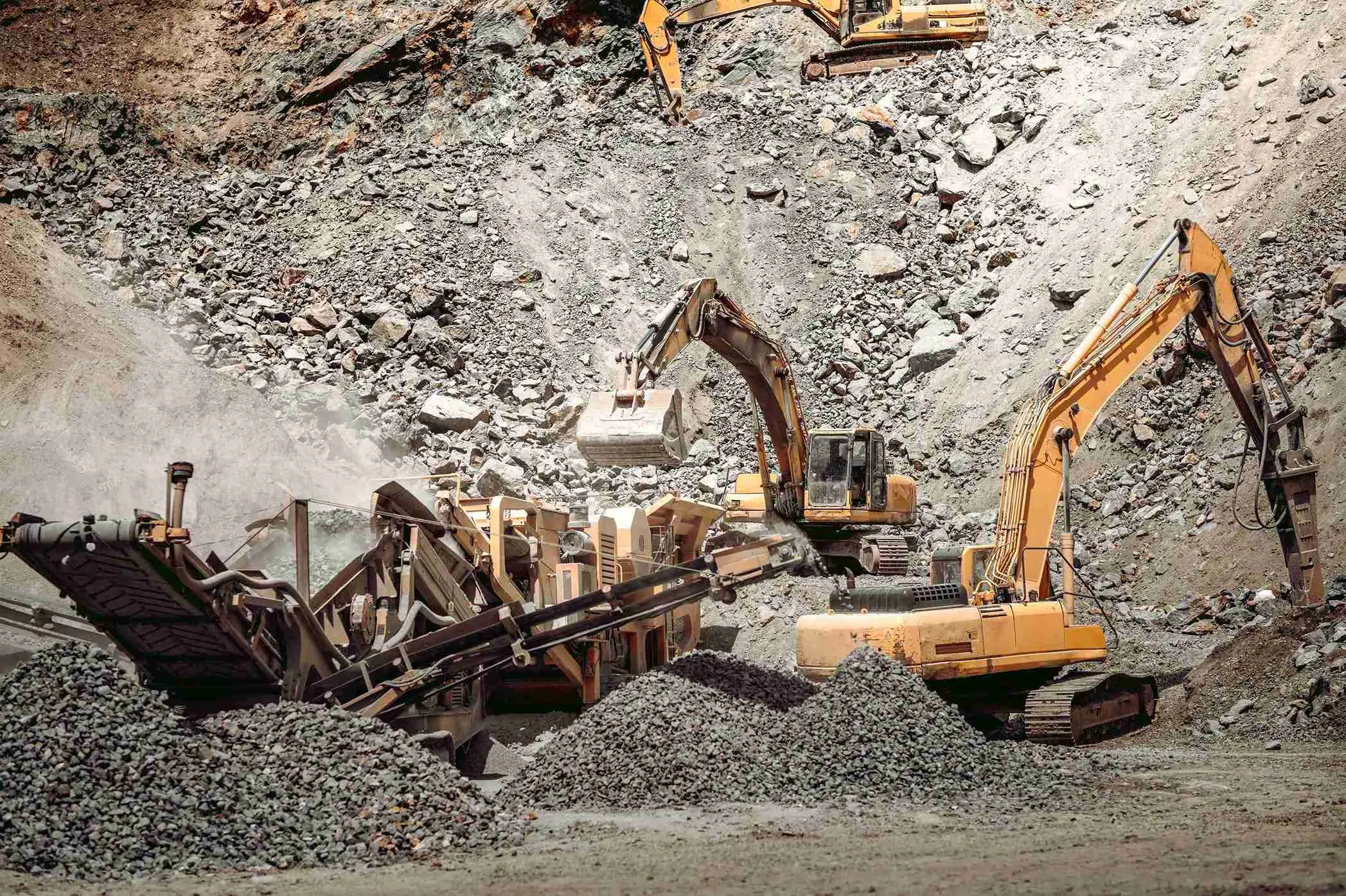 Mining site with AI analytics overlay