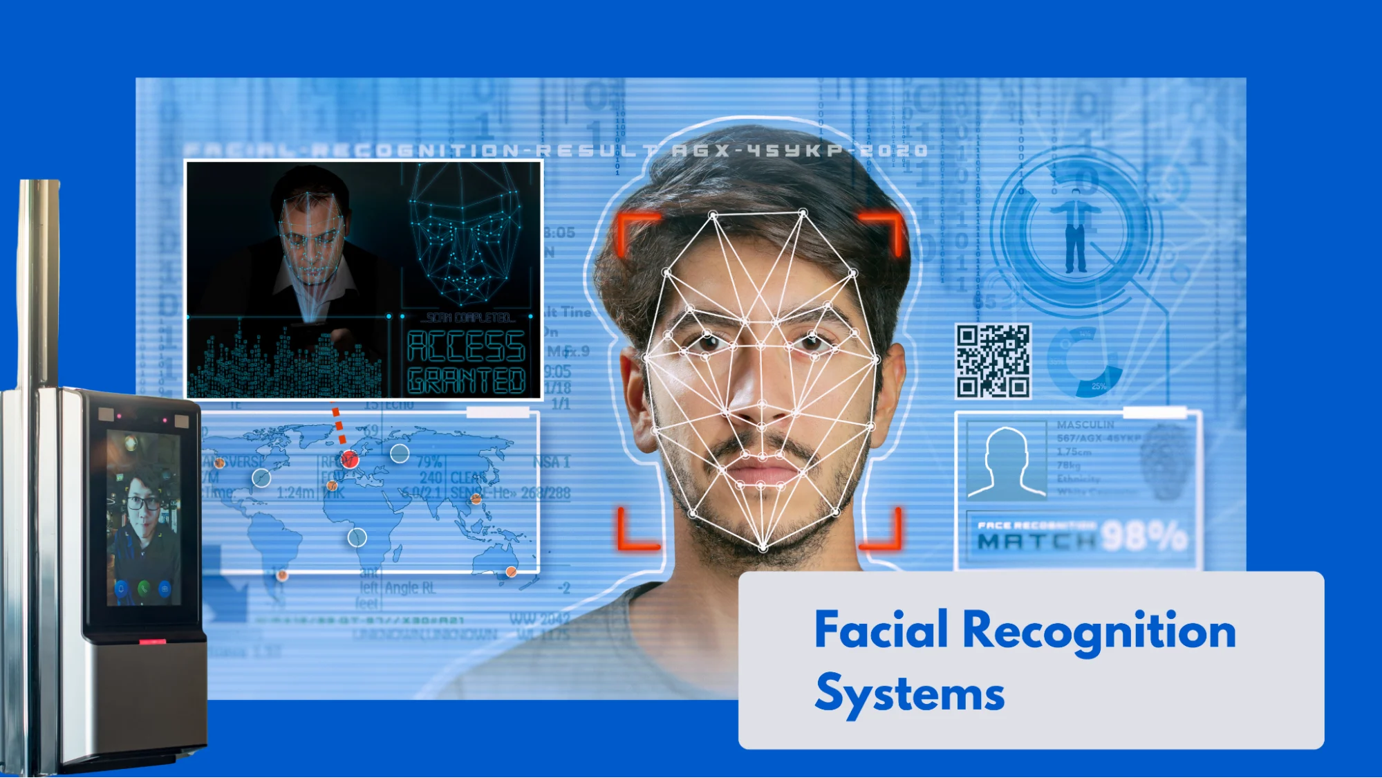 FRS scanning a person for secure access authentication