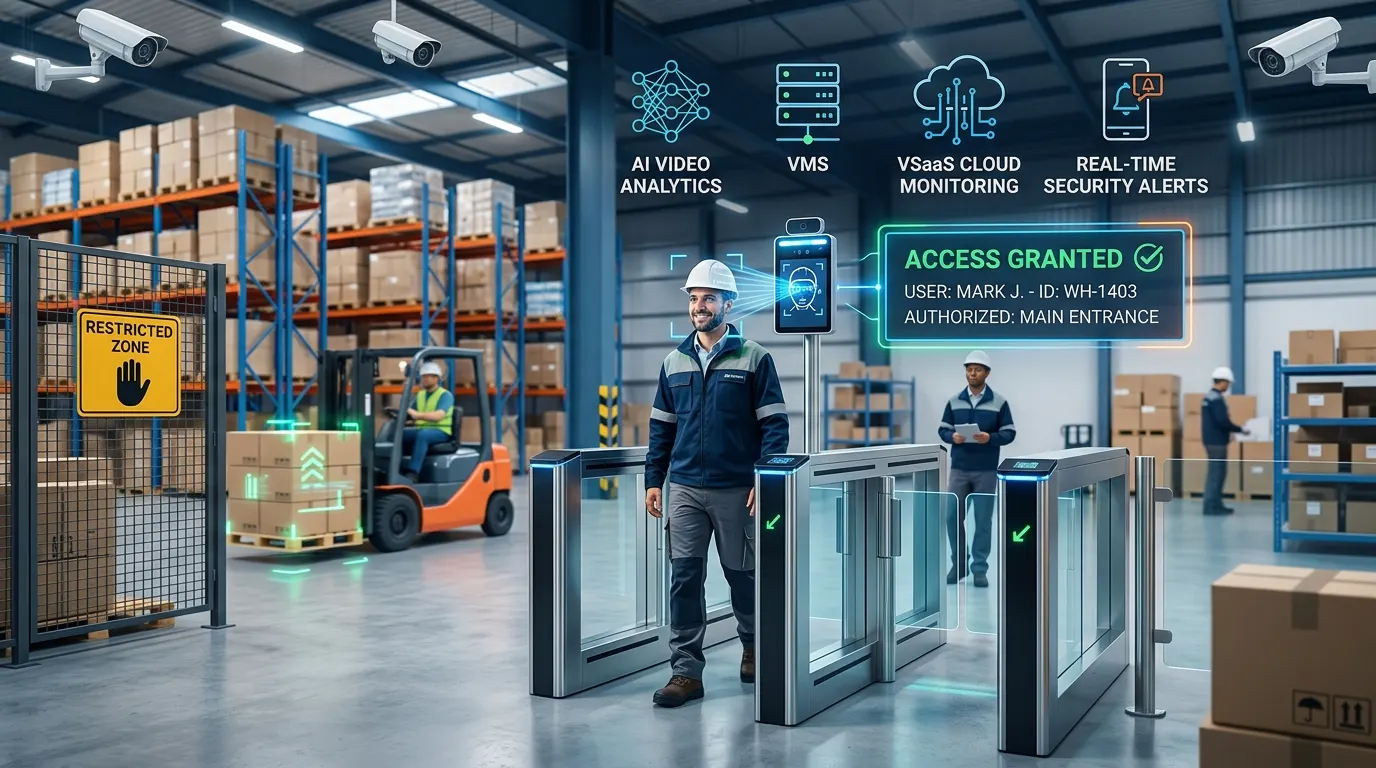 Biometric entry monitoring for warehouses