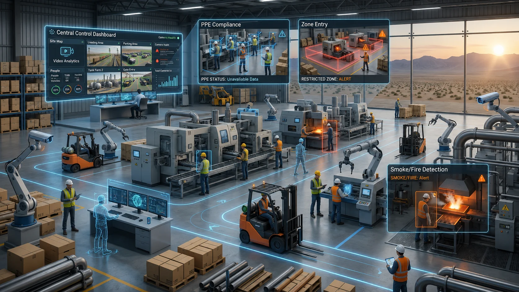 Industrial perimeter security monitoring