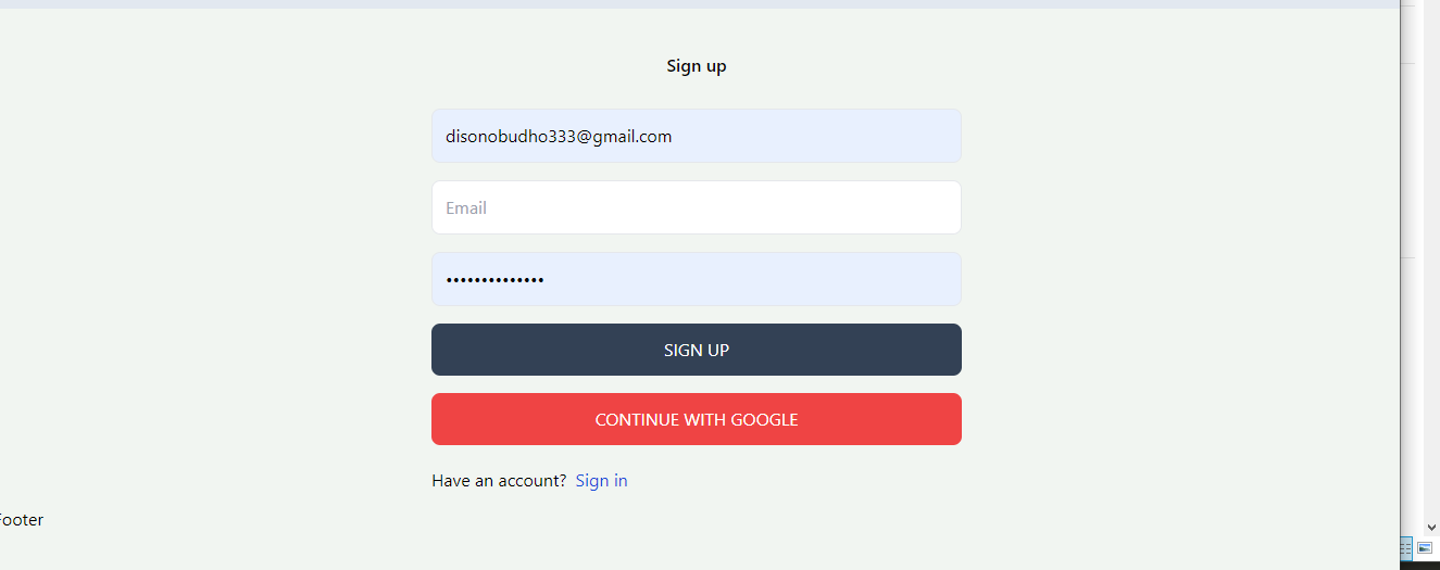 signup Screenshot sign up