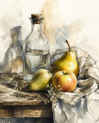 HDR Water-Ink Studies: Ink/Pen Drawing with Watercolor Feeling