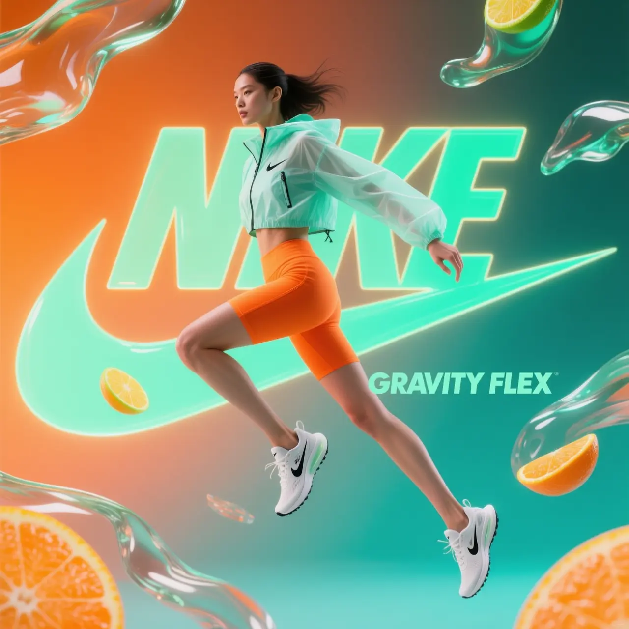 Dramatic Floating Fashion Ad | Meu PromptBox