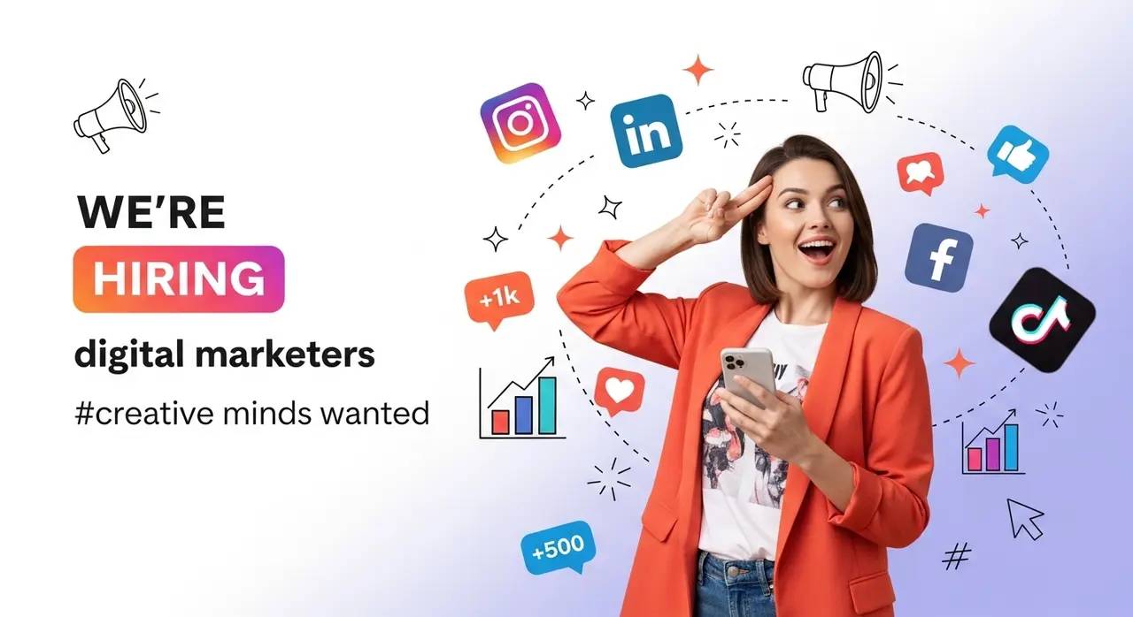 Monster Advertising Energetic Digital Marketing Recruitment Poster | Meu PromptBox