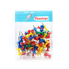 Flamingo Push Pins With Multicolor Plastic Head With Metal Point