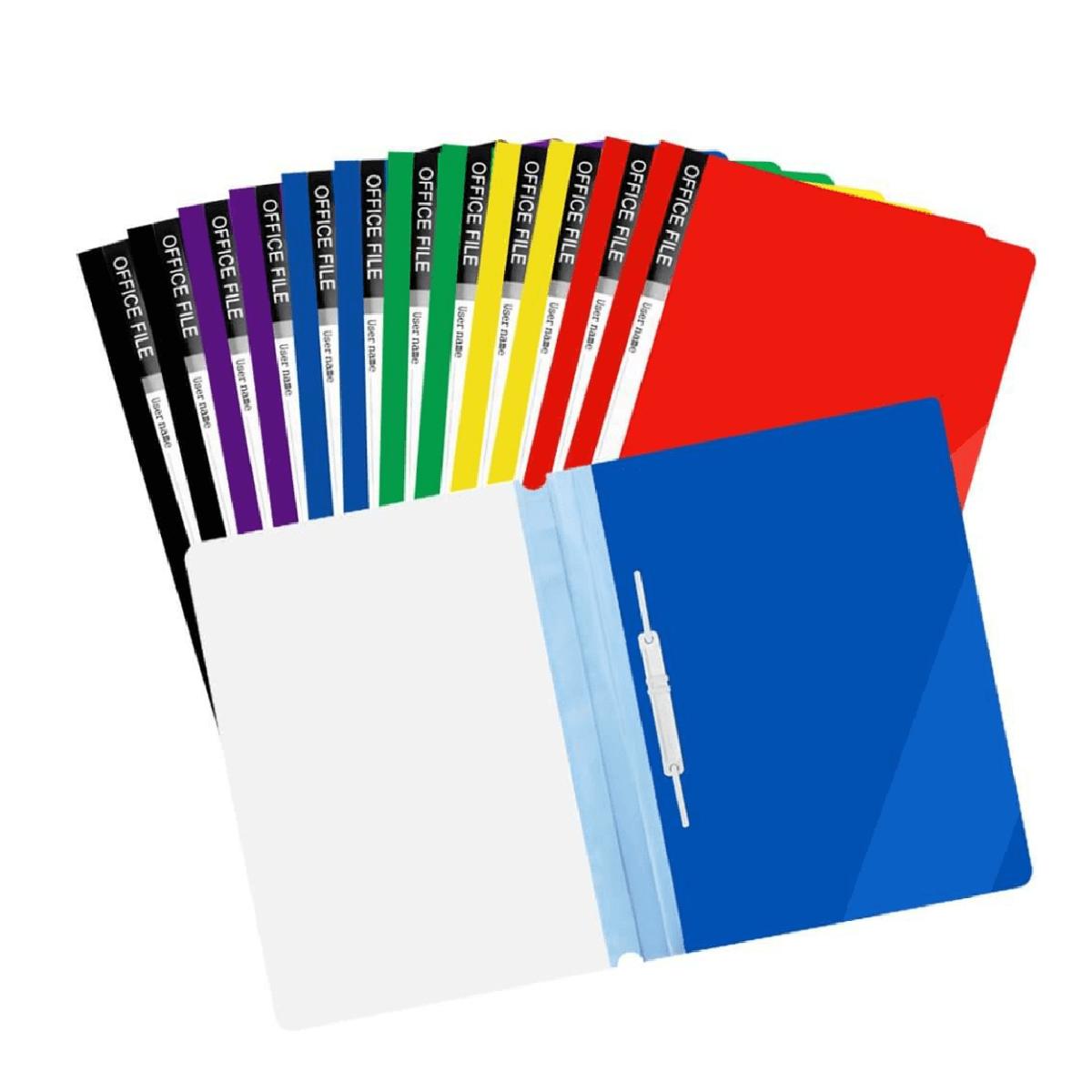 Generic One Side Transparent File - A4 - Assorted-colour with Plastic Clip
