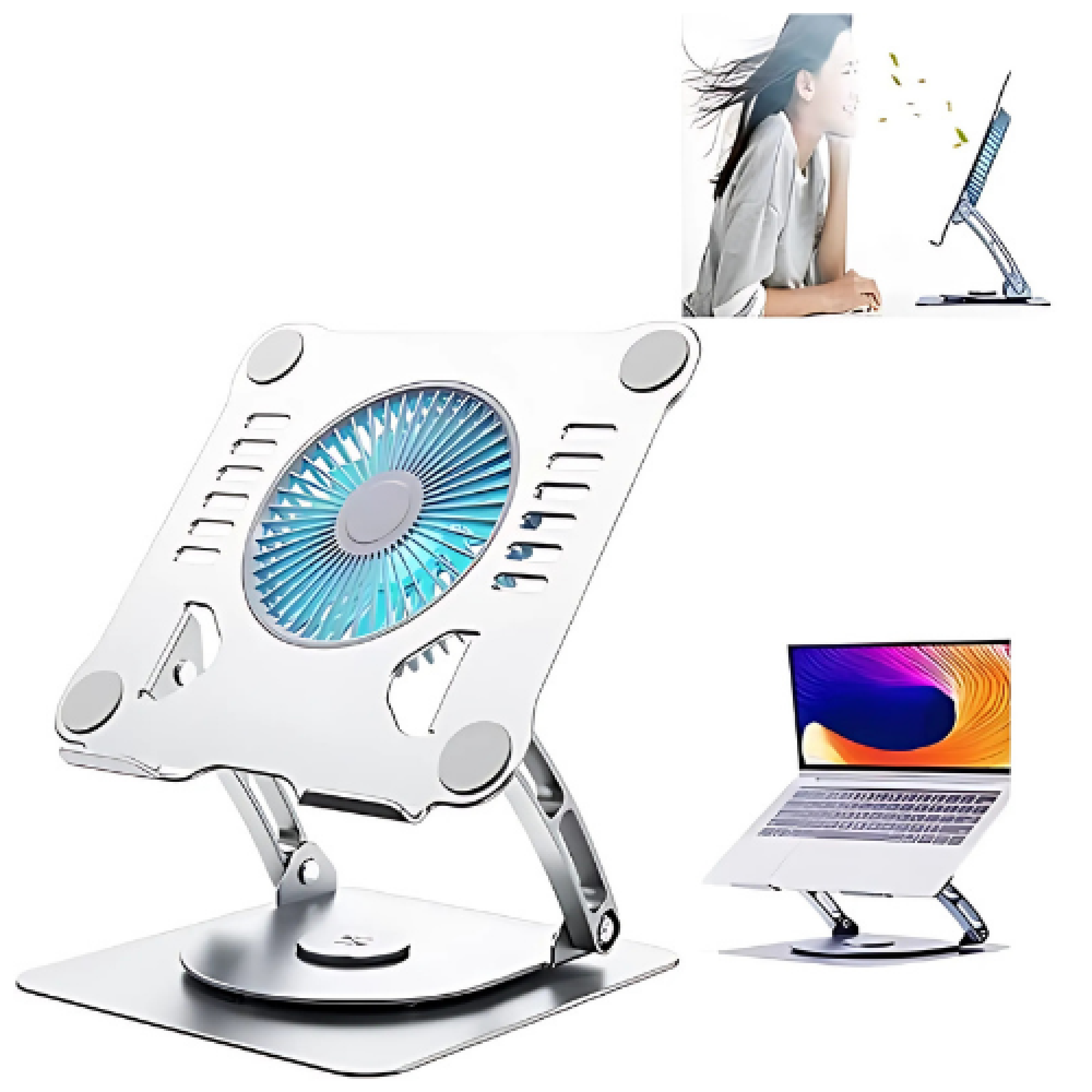Adjustable Laptop Stand V5.1 with Electric Fan