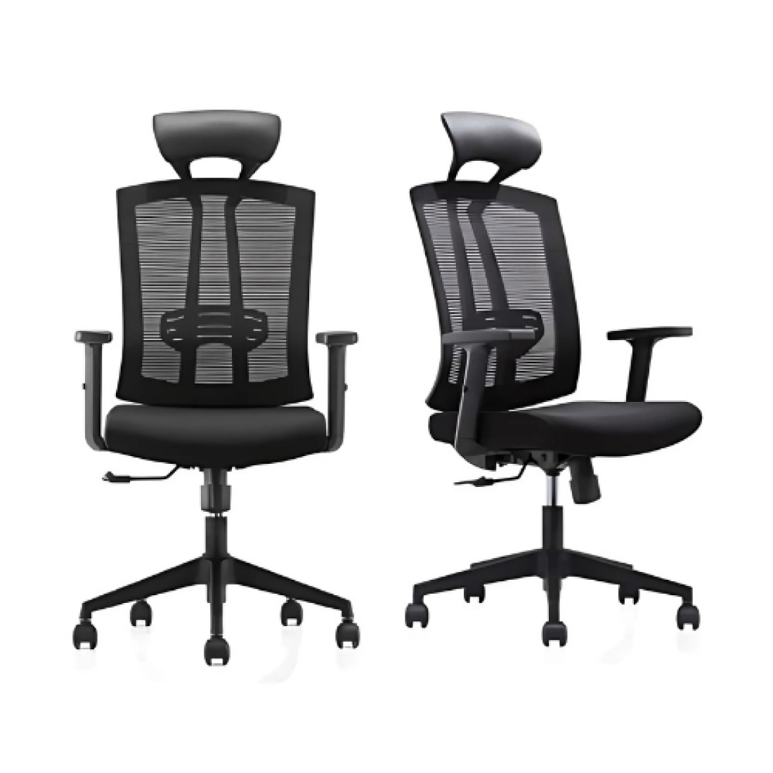 Black Mesh Ergonomic Swivel Office Chair With Flip Arms