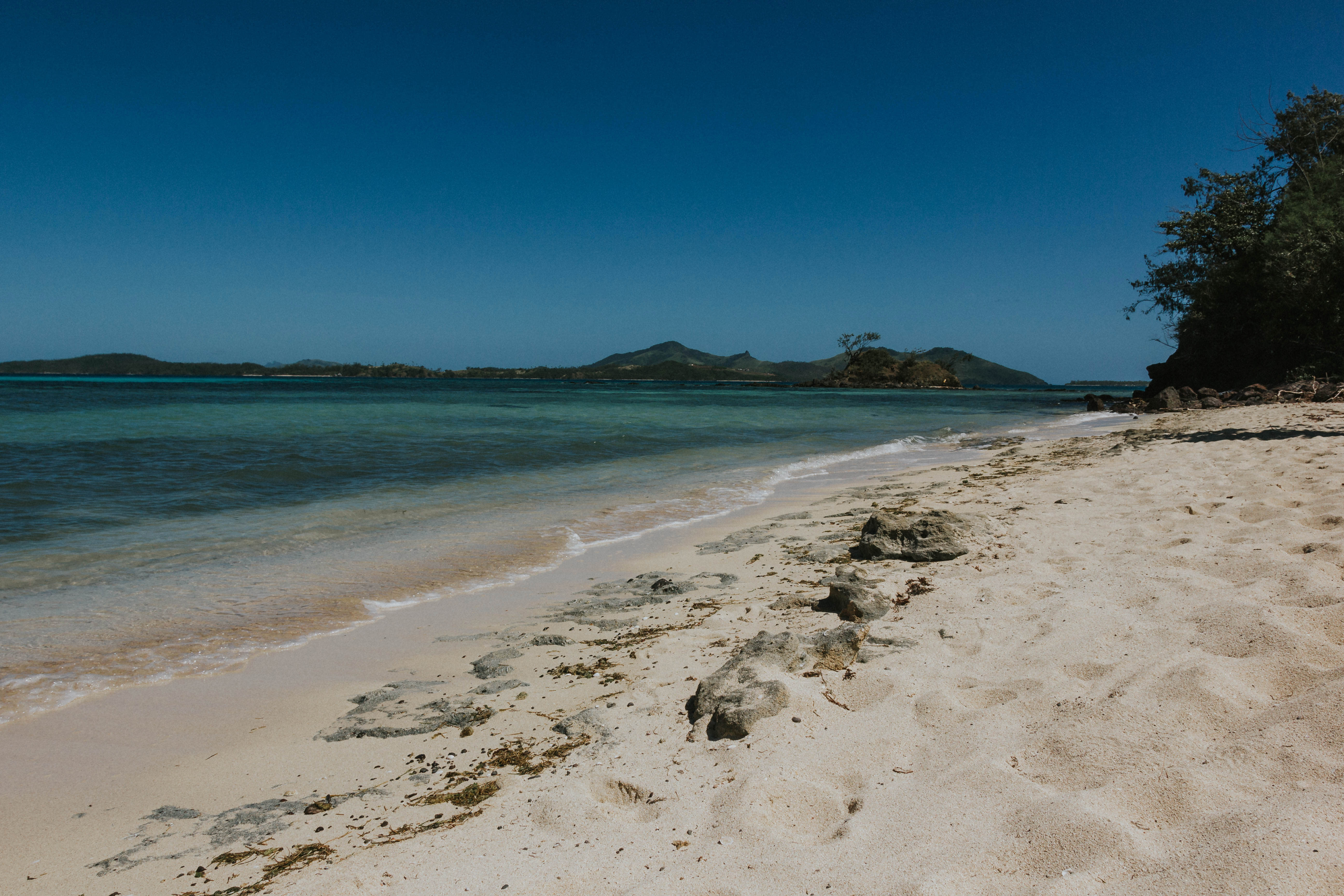 A beach on a sunny day