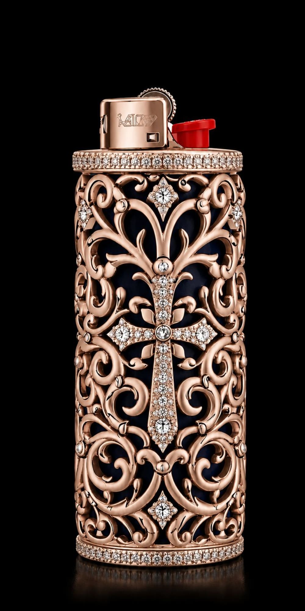 Crowned Cross Lighter · Rose