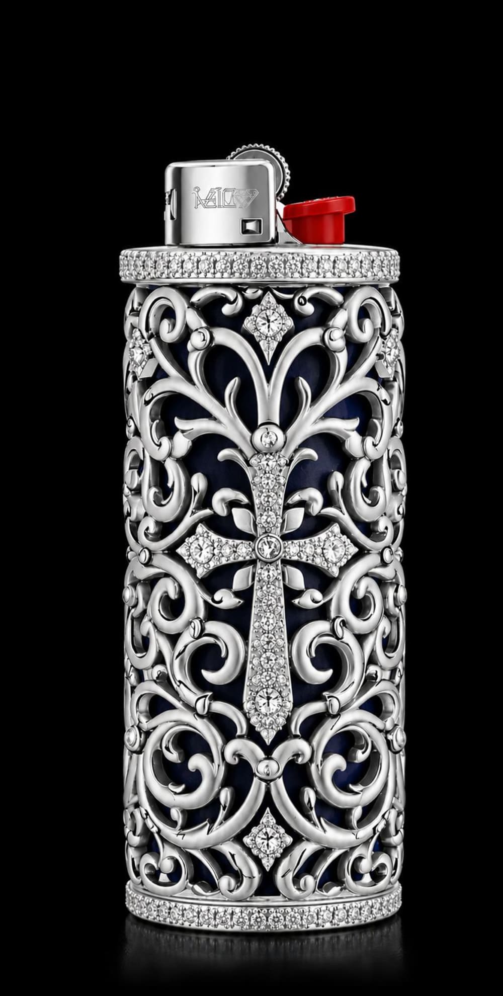 Crowned Cross Lighter · Silver