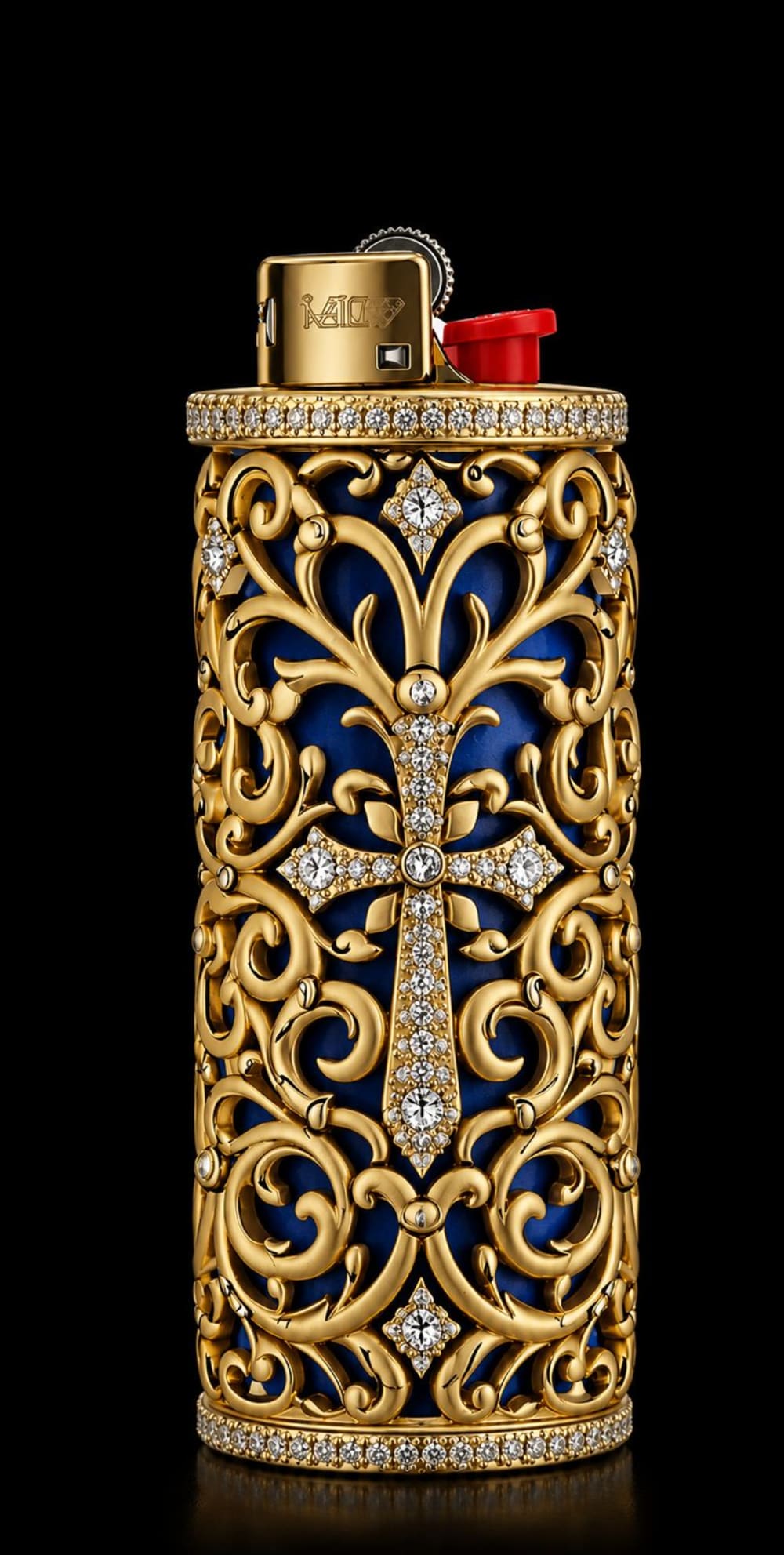 Crowned Cross Lighter · Gold
