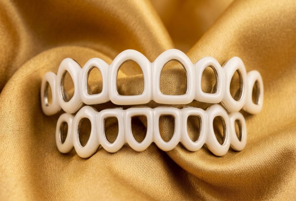 Bezel Open-Face Grillz · White