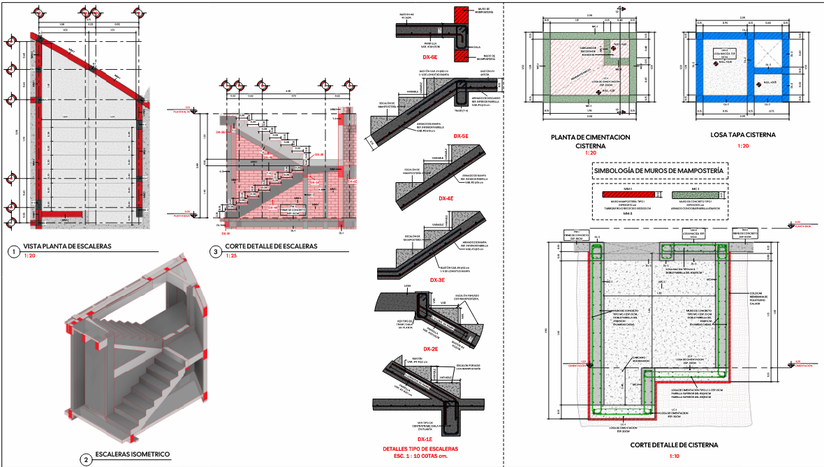 Escalera y cisterna