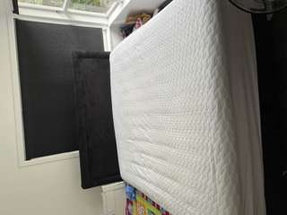 Super king bed with mattress,headboard and protector