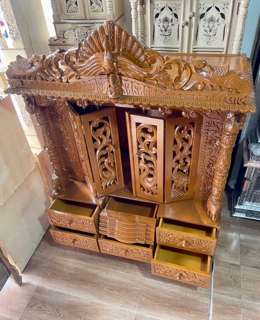 Premium Sevan Grade A Wooden Pooja Temple