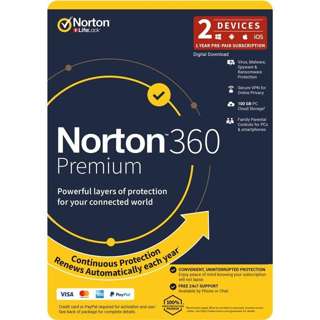 Norton 360 Premium 2 Device, 12-Month ANTIVIRUS for Windows