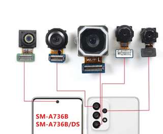 Original Samsung Galaxy A73 5G SM-A736B Front & Rear Camera Set