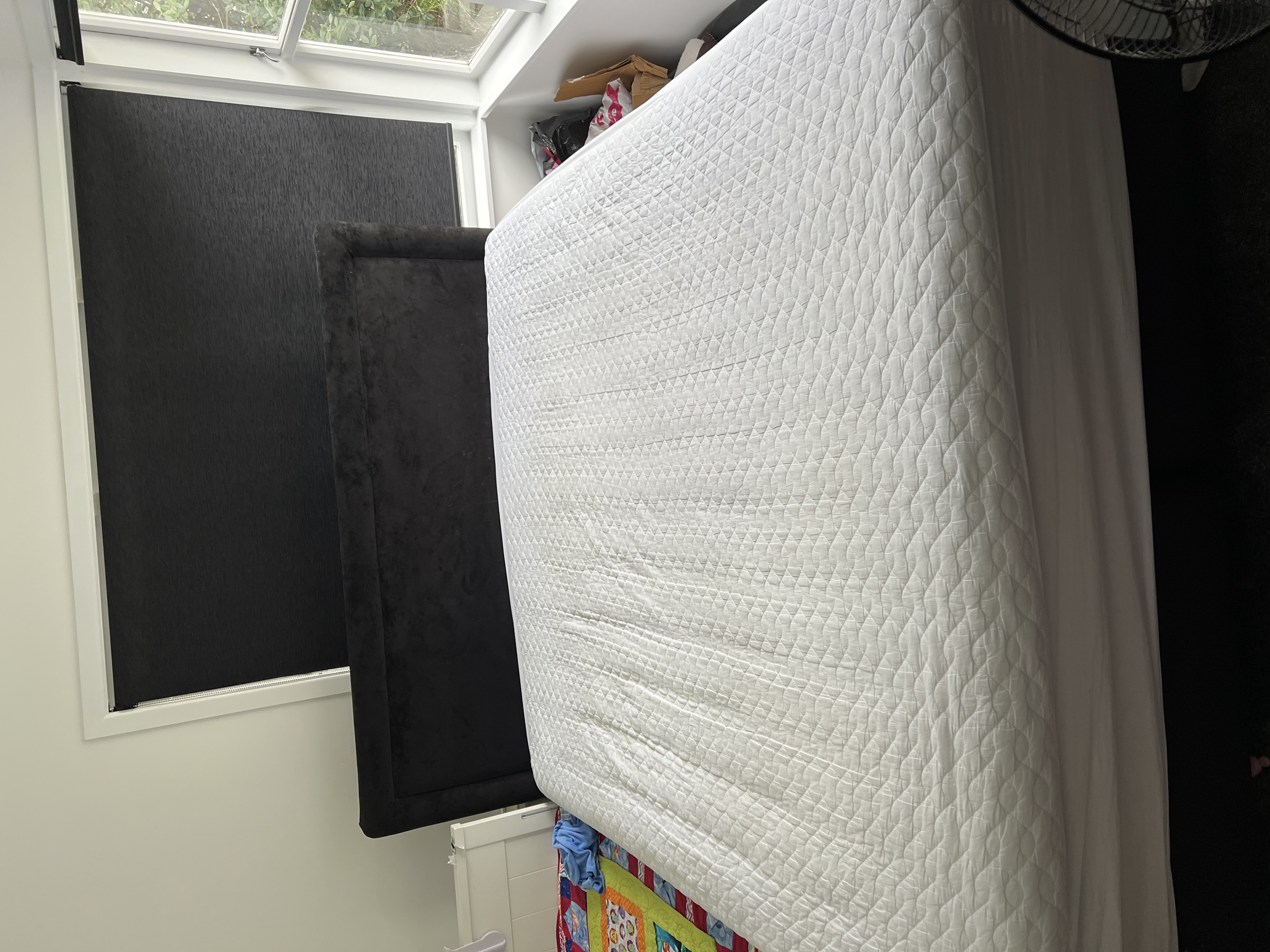Super king bed with mattress,headboard and protector