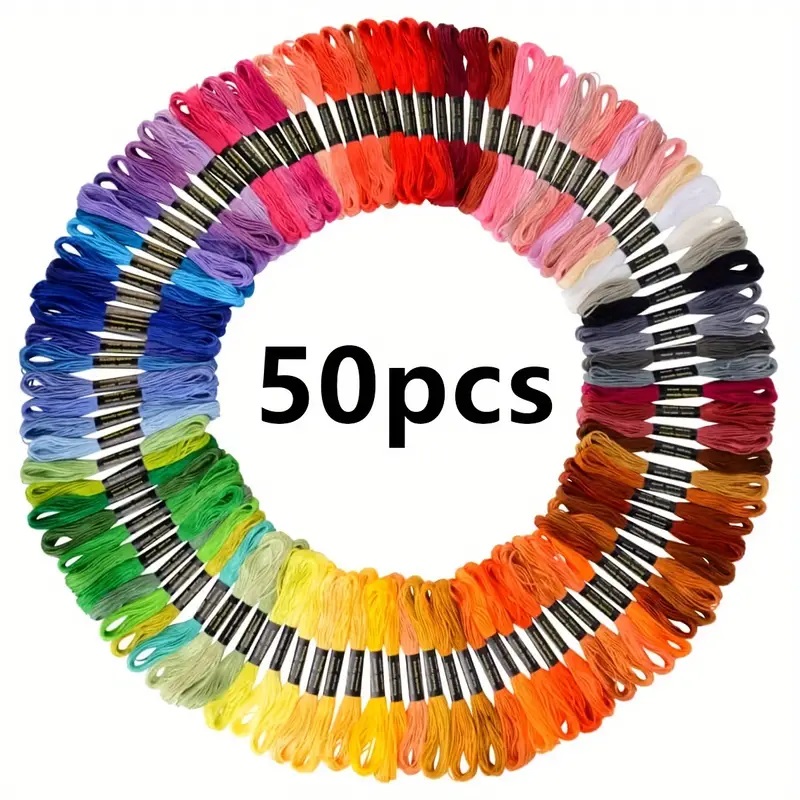 50 Pcs Random Color Embroidery Thread - New
