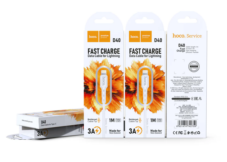 Lightning Cable HOCO D40 2.4A - 1M