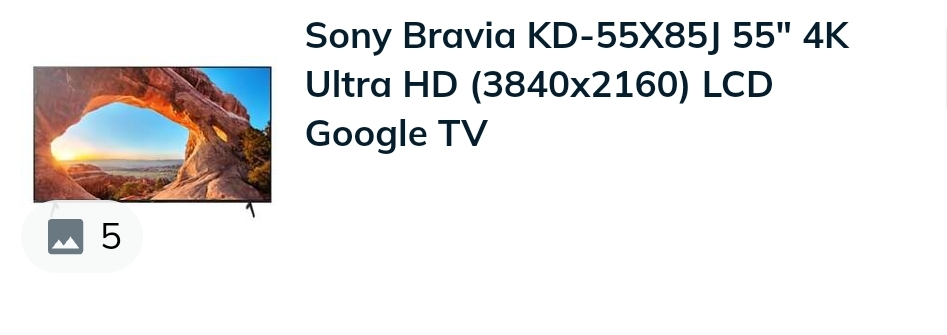 SONY BRAVIA KD55X85J 4K UHD TV 55" MINT