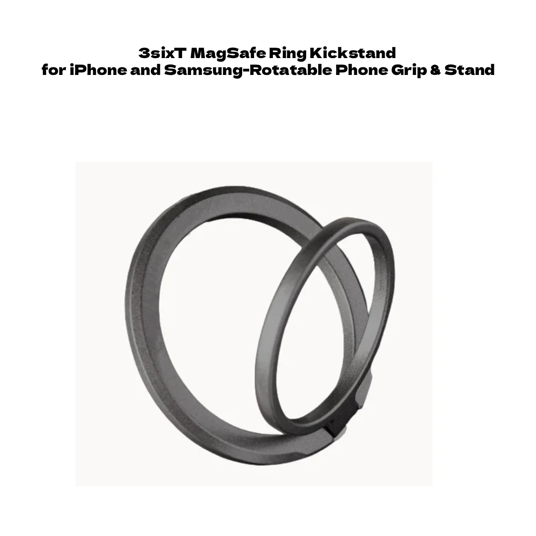 3sixT MagSafe Ring Kickstand for iPhone and Samsung-Rotatable Phone Grip & Stand