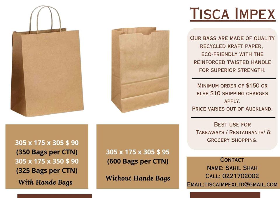 UB paperbag /Takeaway Paper bag / Carry bag / Paperbags / Restaurants Carrybag-Medium 350/ctn With Handle-Medium 350/ctn With Handle