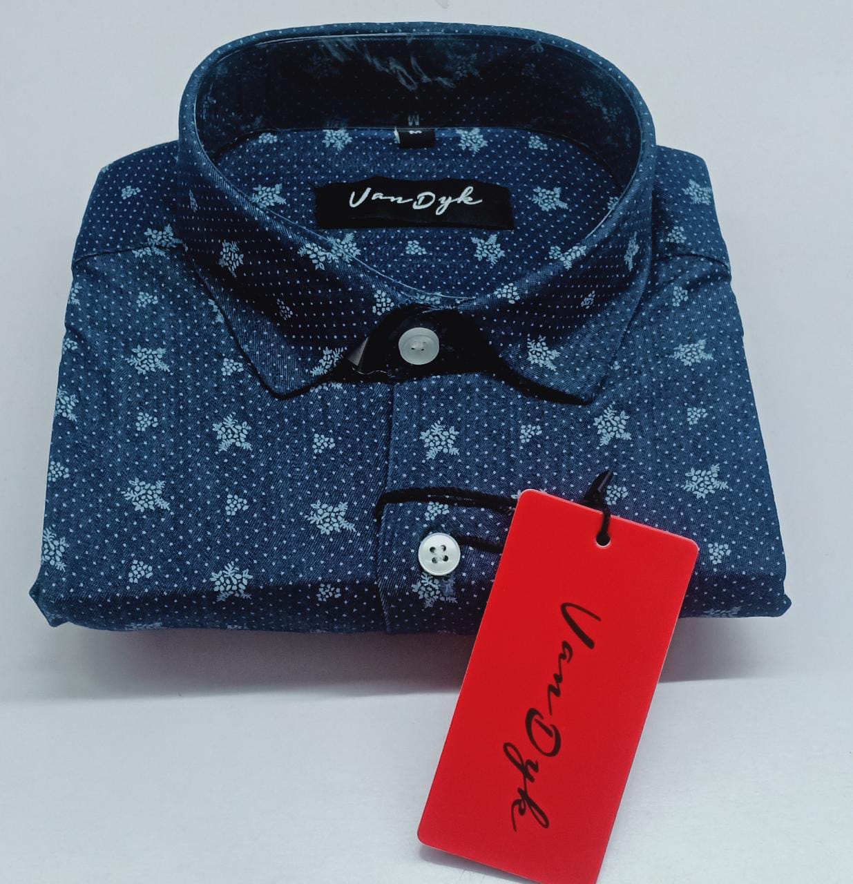 Blue Small Dots & Floral Design