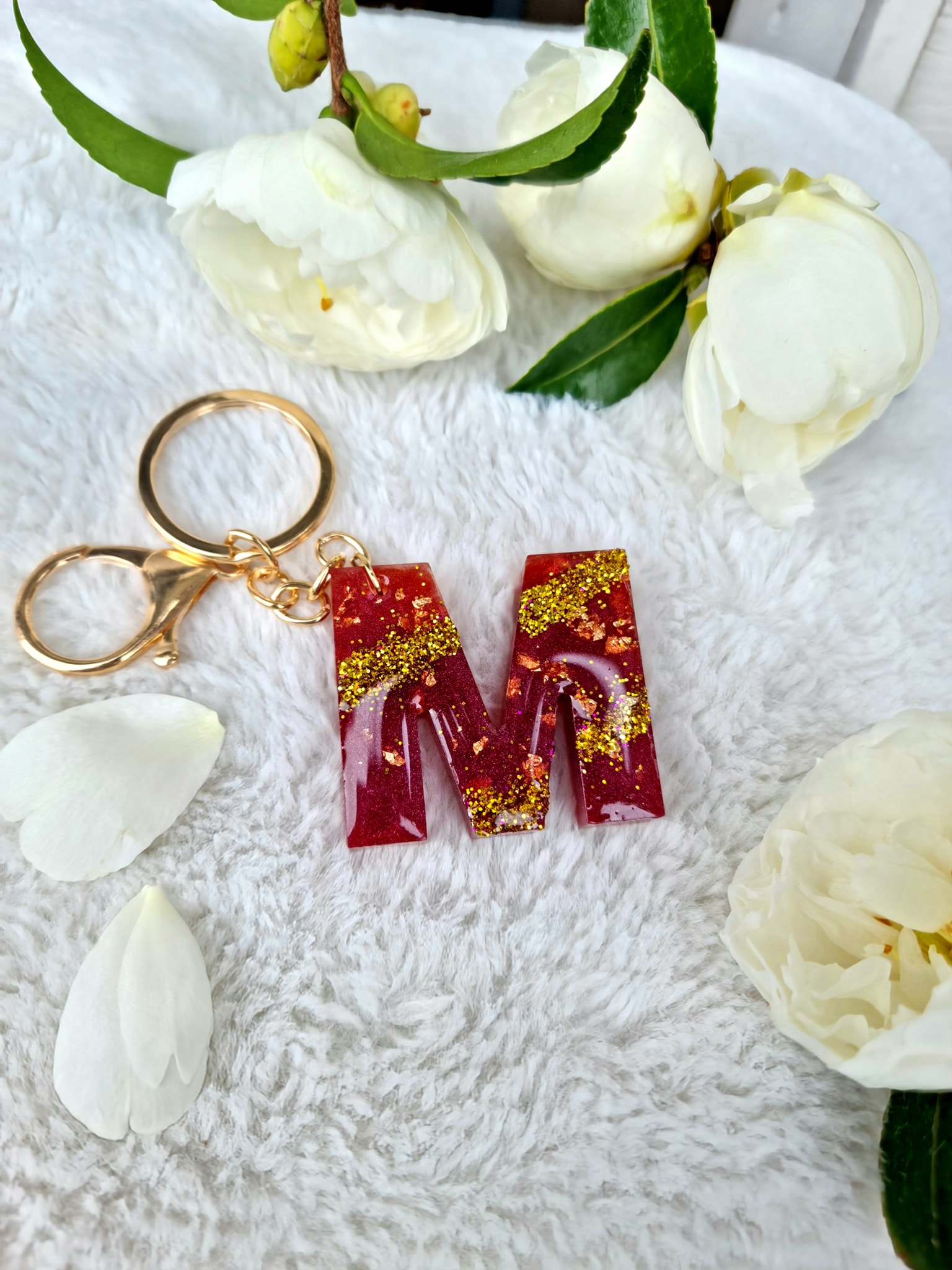 Resin English Letter Keychain