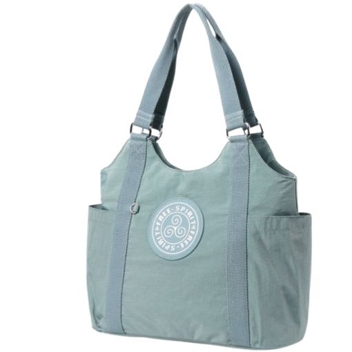 Free Spirit Large Shoulder Bag Light Blue Crinkled Nylon Fashionable OverSized Shoulder Bag