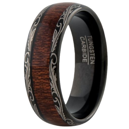 Tungsten Carbide Ring Whiskey Barrel Brown 2.39 cm Mens Ring