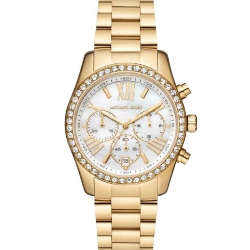 Michael Kors Lexington Womens Gold Stainless Steel Watch MK7241