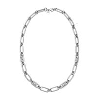 Michael Kors Women s Premium Link PlatinumPlated Empire Link Chain Necklace MKJ828400040 (2)