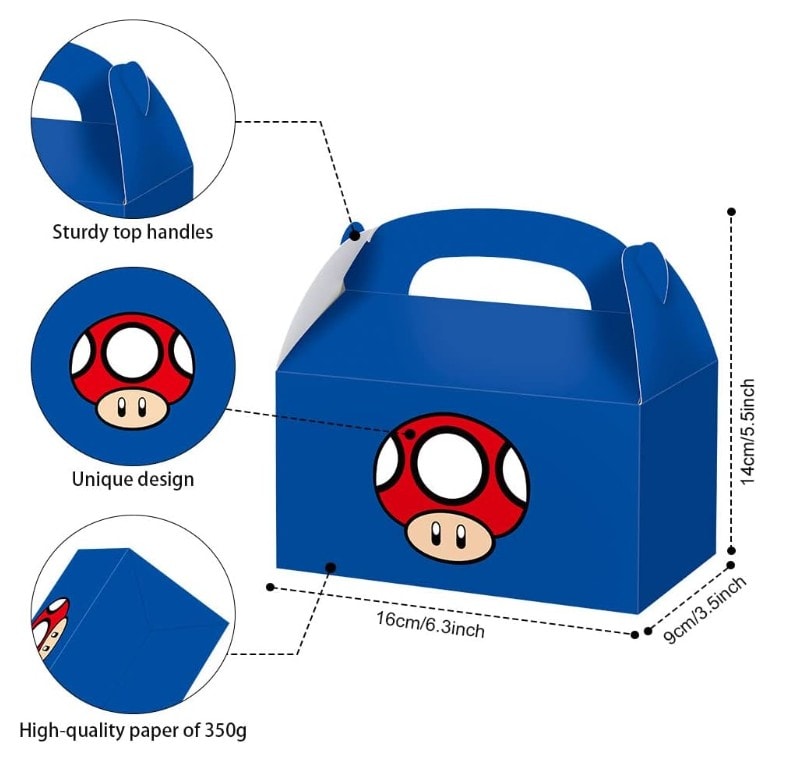 Mario Theme Box Super Mario Bros. Theme Party Boxes- 12 Boxes – Open Box Africa