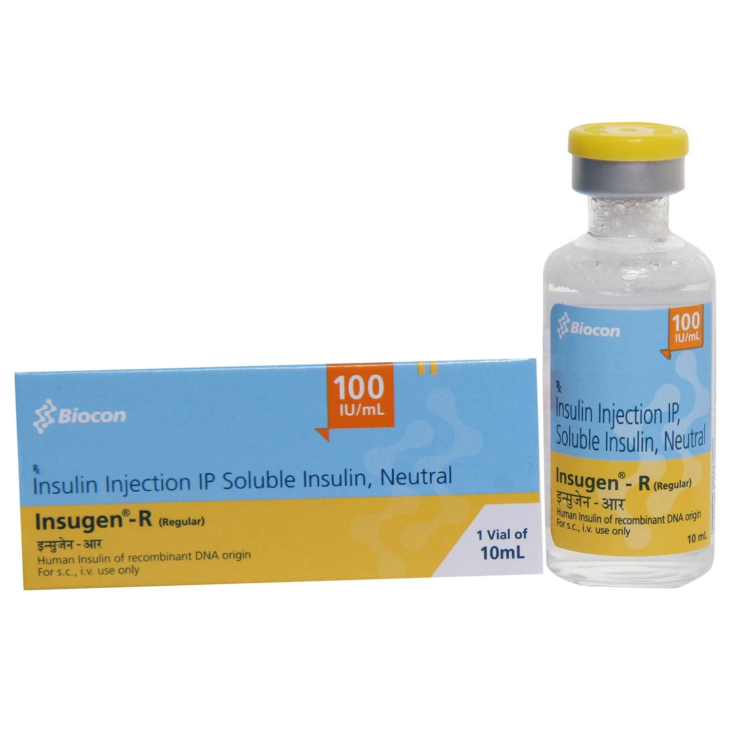 Insulgen 100 IU/ml Soluble Human Insulin Injection - 1 Vial (10ml)