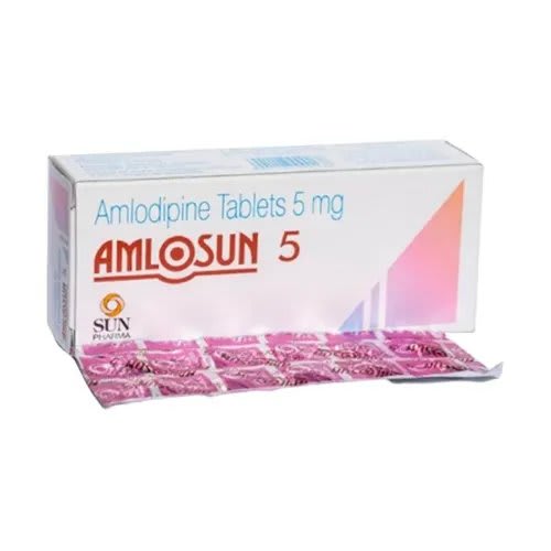 Amlosun 5mg Amlodipine Antihypertensive Tablets - 1 Strip of 10 Tablets