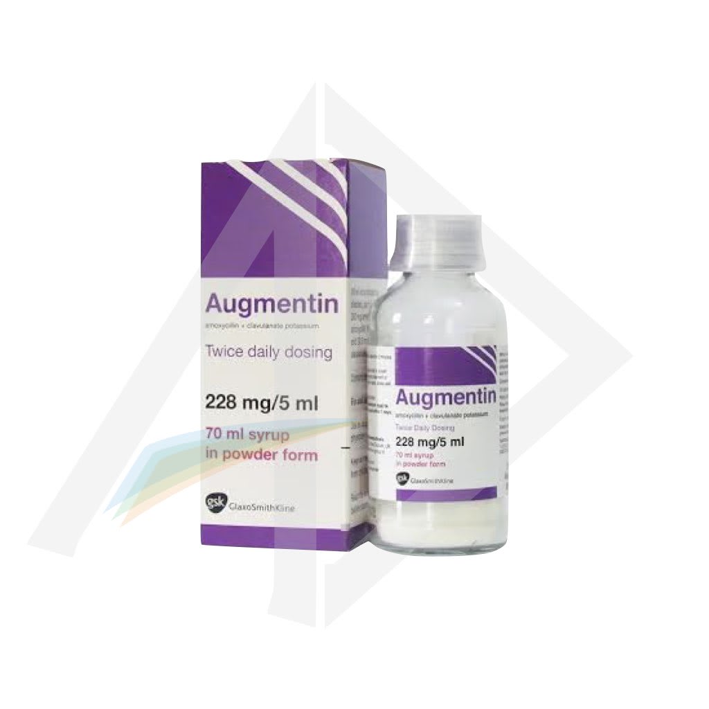 Augmentin 228.5mg/5ml Co-Amoxiclav Pediatric Syrup - 100ml Bottle