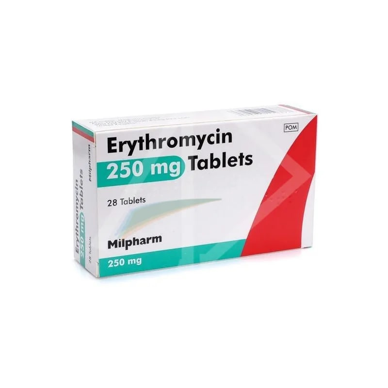 Erythromin 250mg Erythromycin Tablets - 1 Strip of 10 Tablets