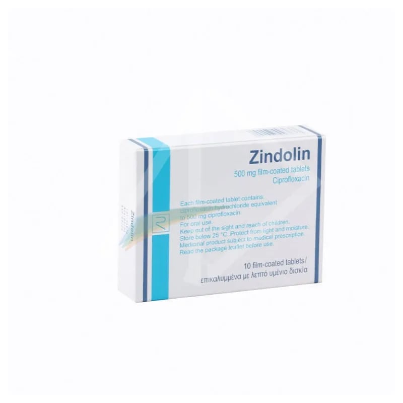 Zindolin 250mg Ciprofloxacin Antibiotic Tablets - 1 Strip of 10 Tablets